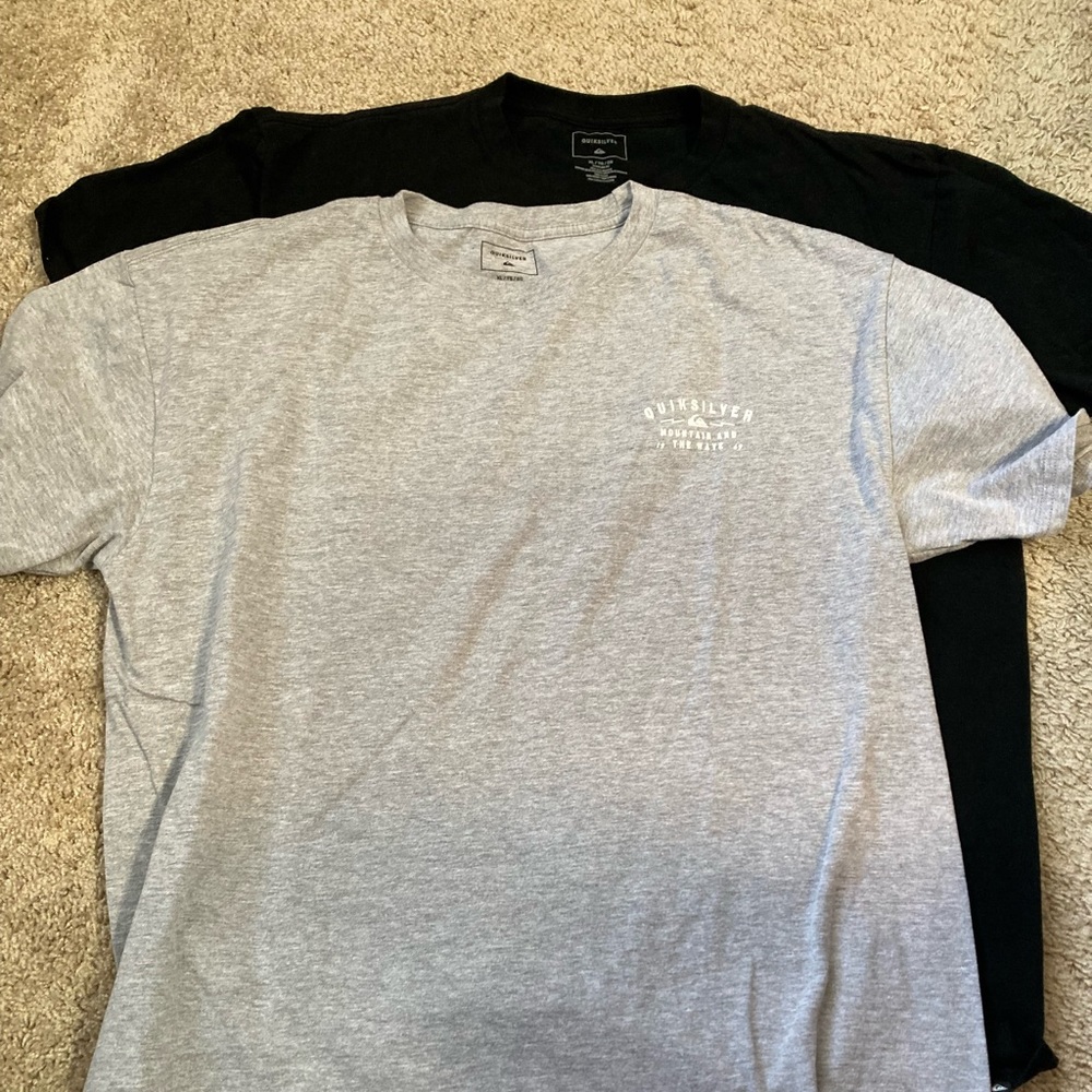 Lot of 2 Quicksilver shirts gray black sz XL